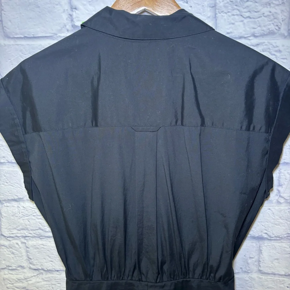 Veronica Beard Aimee Black Shirtdress Mini Size 8 Women’s Quiet Luxury - Picture 10 of 15